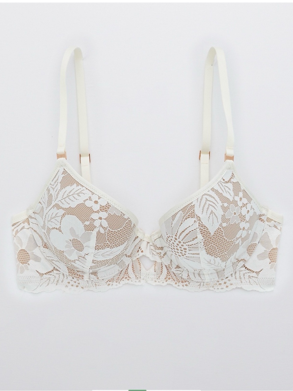 Aerie Ivory Floral Lace Push-up Bra